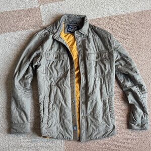 Faherty Men's Khaki Jacket with Mustard Lining